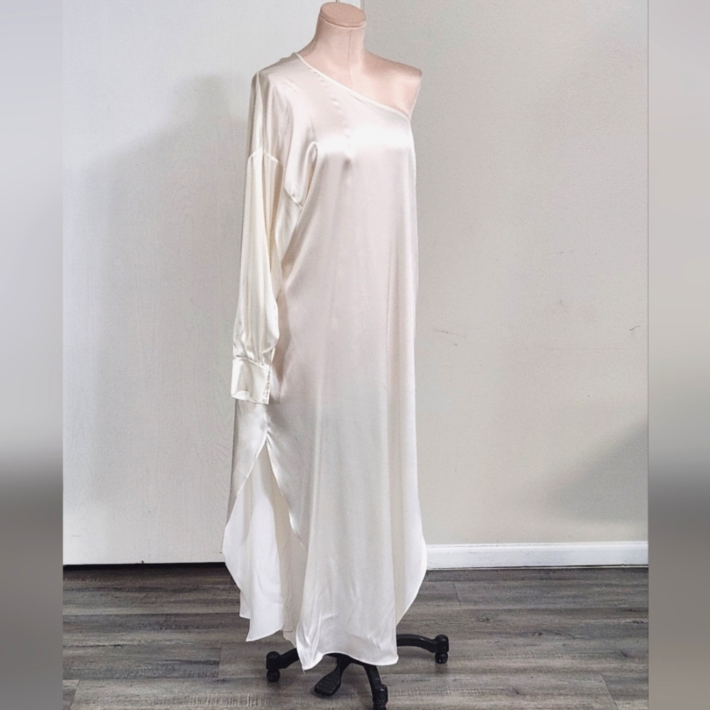 Nackiye One Shoulder Silky Dress — image 4 of 8